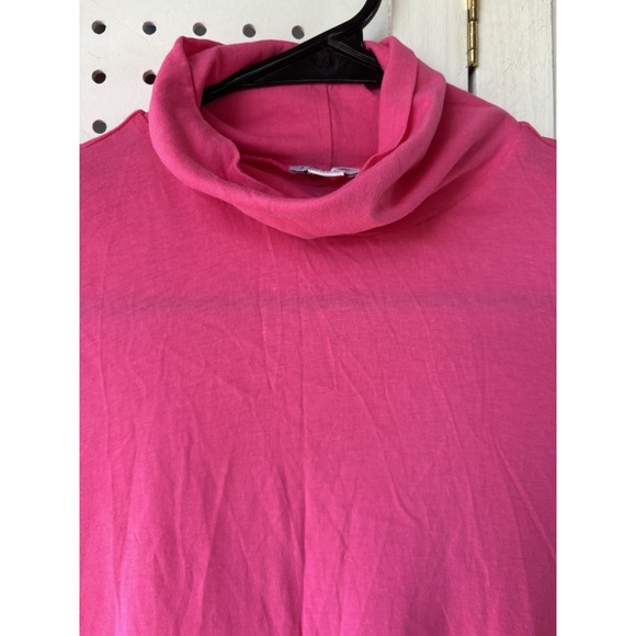 J Crew Women's XS Hot Pink Turtleneck Shirt Long SLV Cotton - Picture 3 of 6